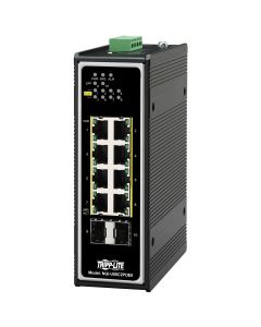 Přepínač 8x zdroj Unmanaged Ethernet Switch, 10/100/1000Mb/s, 2GbE SFP, PoE+ 30W, -40°?+75°C, DIN