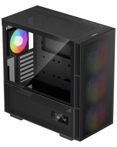DEEPCOOL skříň CH560 Digital / MidT/ 3x140 a 120mm ARGB fan / USB 3.0 / USB-C/ tvrzené sklo / digitální displej / černá