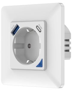 IMMAX NEO SMART chytrá vnitřní zásuvka bez kolíku (typ F)/ 16A/ 1x USB/ 1x USB-C/ PD 20W/ Zigbee/ LIDL/ TUYA