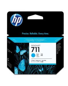 HP inkoustová kazeta 711 azurová CZ134A originál 3-pack