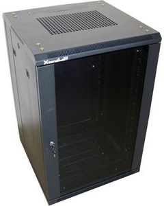 XtendLan 32U/600x800 stojanový, černý, skleněné dveře, plná záda