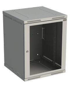 Solarix rozvaděč nástěnný SENSA 15U 600mm, dveře sklo, šedá RAL 7035, SENSA-15U-66-11-G