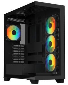 BitFenix skříň CETO / ATX / 4x 120mm FRGB fan / 2x USB 3.0 / USB-C / tvrzené sklo / černá
