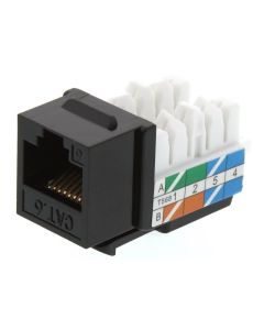 XtendLan Keystone jack RJ-45, narážecí, CAT6, UTP, 90°, narážení, černý