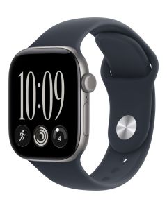 Apple Watch Series 12 42mm Vesmírně šedý hliník s námořnicky modrým sportovním řemínkem - M/L