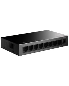 STRONG switch SW8000M/ 8x port Gigabit RJ45/ 10/100/1000 Mb/s/ 16 Gb/s/ 802.3i/u/ab/x/az/ kovové šasi/ černý