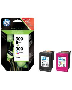 HP 300 Dvojbalení černé/tříbarevné originální inkoustové kazety