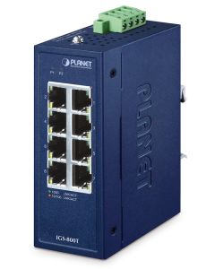 Planet IGS-800T Kompaktní Průmyslový Switch 8x1Gb RJ45, -40 +75°C, IP30, EFT+ESD, 9-48VDC, fanless