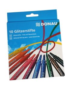 Glitrové fixy Donau, sada 10 barev
