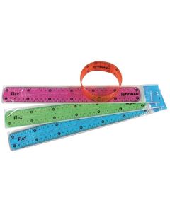 Plastové pravítko Donau flexi 30 cm, mix barev