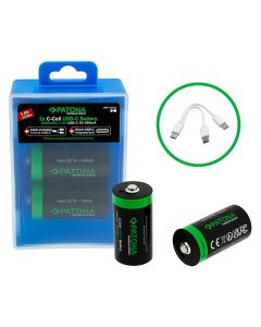 PATONA nabíjecí baterie LR14 (C) Li-lon 2300mAh 1,5V s USB-C nabíjením, 2ks v balení