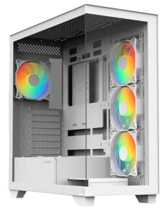 BitFenix skříň CETO / ATX / 4x 120mm FRGB fan / 2x USB 3.0 / USB-C / tvrzené sklo / bílá