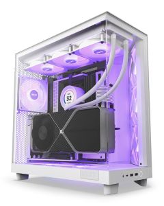 NZXT skříň H6 Flow RGB dvoukomorová / MidT / 3x120mm RGB fan / 2xUSB 3.2 / USB-C / prosklená / bílá
