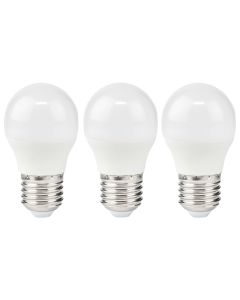 NEDIS LED žárovka E27/ G45/ 4,9 W/ 220 V/ 470 lm/ 2700 K/ teplá bílá/ matná/ 3 kusy