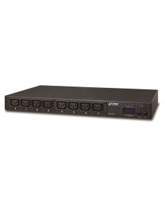 Planet IPM-8220, IP ovládání 8x zásuvek 230V/10A, LED+displej, wattmetry, možnost senzoru, rackmount 19/1U