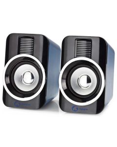 NEDIS herní reproduktory/ 2.0/ výkon 30 W/ 3,5 mm jack/ USB/ ABS/ černo-stříbrné