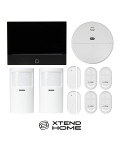 Xtend Home alarmový set, jednotka 7", 2x pohyb čidlo, 2x dveřní čidlo, 4x dálkové ovládání, 1x kouř čidlo, Tuya