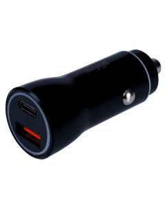 TRX Akyga AK-CH-16 USB nabíječka do auta/ 5-12V/ 36W/ USB-C + USB-A/ PD 3.0/ QC 3.0/ AFC/ FCP/ Apple 2.4A/ PPS/ černá
