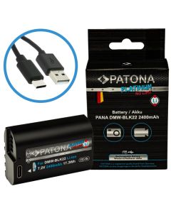 PATONA baterie pro foto Panasonic DMW-BLK22 2400mAh Li-Ion Platinum USB-C nabíjení