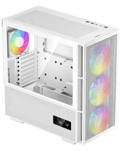 DEEPCOOL skříň CH560 Digital / MidT/ 3x140 a 120mm ARGB fan / USB 3.0 / USB-C/ tvrzené sklo / digitální displej / bílá