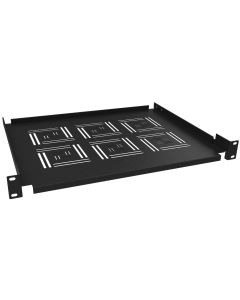 Solarix Police 19" 1U 350mm ukládací plato BK úchyt na přední lišty UP-03-B
