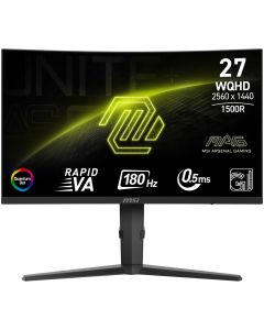 MSI Gaming MAG 275CQRF QD E2/ 27" zakřivený/ 2560 x 1440/ VA/ 0,5ms/ 180Hz/ 300cd/m2/ 5000:1/ HDMI/ DP/ VESA/ černý