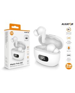 Sluchátka ALIGATOR PODS ANC TWS08, bílá