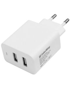 COLORWAY 2x USB síťová nabíječka/ 100V-240V