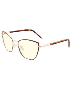 GUNNAR kancelářske/herní brýle  ERIKA COFFEE/GOLD čirá skla BLF 35 GUNNAR focus