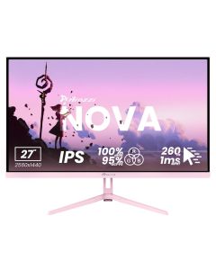 AROZZI NOVA herní monitor 27" 27T2K260 Pink/ LED/ 2560x1440/ 260Hz/ IPS/ 1000:1/ 1ms/ 2xHDMI/ 2xDP/ růžový