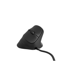 Vertikální myš Natec CRAKE 2 PRO/Vertikální/Optická/Pro praváky/12 400 DPI/Drátové USB-A/Černá