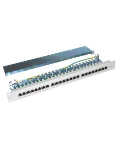 XtendLan Patch panel 19", 24 portů, Cat6, stíněný, šedý