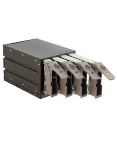 CHIEFTEC interní box do 5,25" pro 4x SAS/SATA HDD, černý, Hot-Swap, ALU