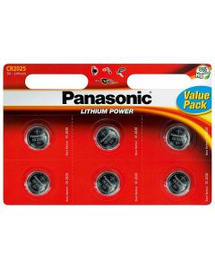 Panasonic Jednorázová lithiová baterie CR2025, 6-pack