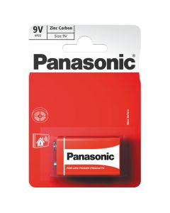 Panasonic zinkouhlíková baterie 6F22, 1-pack, DOPRODEJ