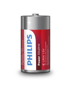 PHILIPS Jednorázová alkalická baterie C, 2-pack