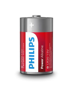 PHILIPS POWER Jednorázová alkalická baterie D, 2-pack