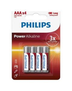 PHILIPS Jednorázová alkalická baterie AAA, 4-pack