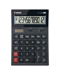 Canon kalkulačka AS-1200, 4599B001, černá, polostolní, dvanáctimístná