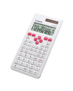 Canon Kalkulačka F-715SG, bílá, školní, dvanáctimístná, s růžovým krytem