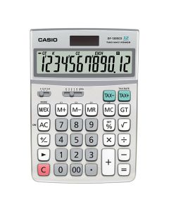 Casio Kalkulačka DF 120 ECO, šedá, stolní, dvanáctimístná
