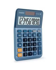 Casio kalkulačka MS 100 EM, modrá, stolní s převodem měn, výpočtem DPH