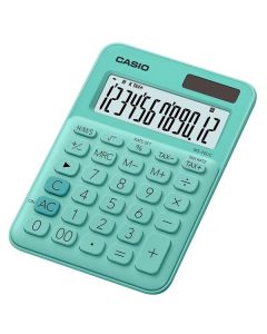 Casio Kalkulačka MS 20 UC GN, tyrkysová, dvanáctimístná, duální napájení