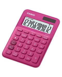 Casio Kalkulačka MS 20 UC RD, tmavě růžová, dvanáctimístná, duální napájení