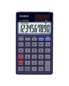 Casio Kalkulačka SL 310 TER+, modrá, kapesní, desetimístná, duální napájení