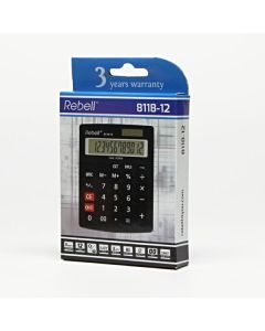 Rebell Kalkulačka RE-8118-12 BX, černá, stolní, dvanáctimístná
