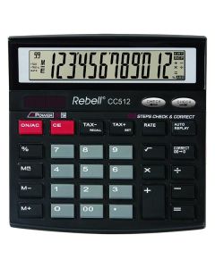 Rebell Kalkulačka RE-CC512 BX, černá, stolní, dvanáctimístná