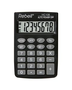 Rebell Kalkulačka RE-HC108 BX, černá, kapesní, osmimístná
