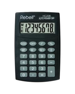 Rebell Kalkulačka RE-HC208 BX, černá, kapesní, osmimístná