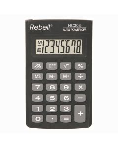 Rebell Kalkulačka RE-HC308 BX, černá, kapesní, osmimístná